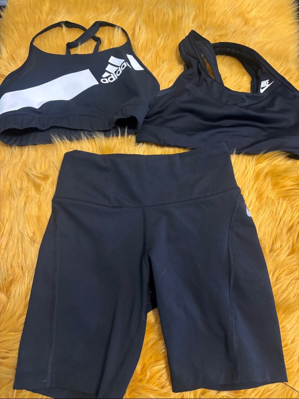adidas Black and White Logo Sports Bra XS